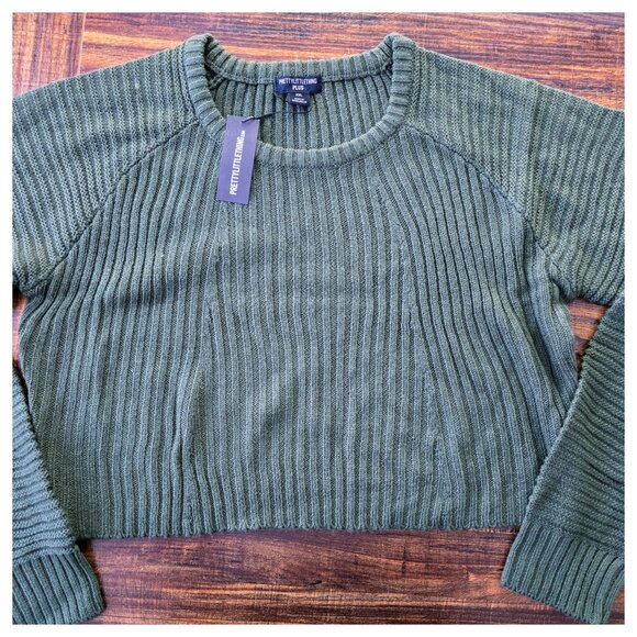 Women's Plus Size Cropped Knit Ribbed Sweater UK XXL US 18/20 - Picture 5 of 9